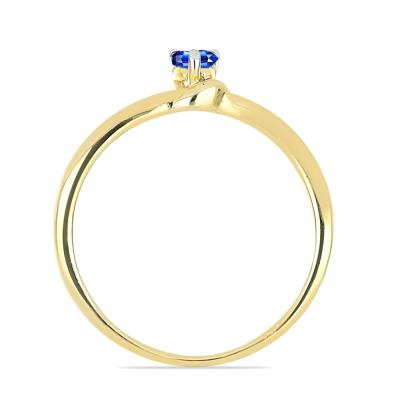 BUY 14K GOLD NATURAL BLUE SAPPHIRE GEMSTONE SINGLE STONE RING